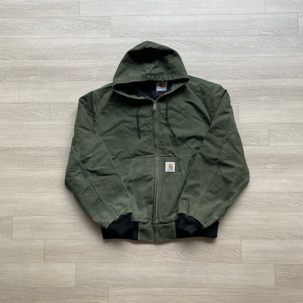 90s 칼하트 JR104 그린 액티브 자켓 OG 후드자켓