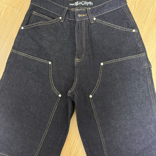 스웨이드 데님 버뮤다 팬츠