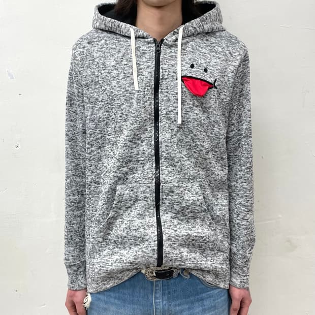  Merong Melange Gray Hooded Zip-Up 