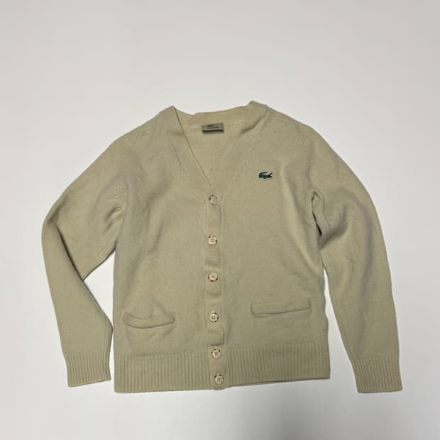 여성 일본 라코스테 미니멀 울 크롭 가디건 S
