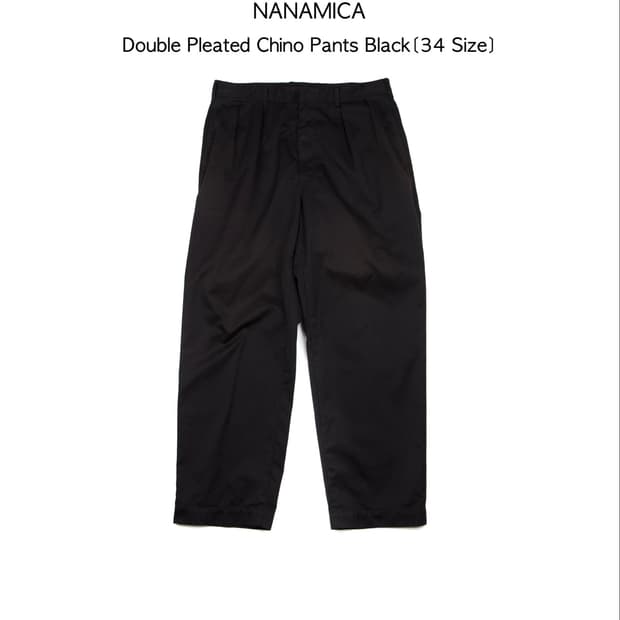 NANAMICA 더블 플리츠 치노 팬츠 블랙