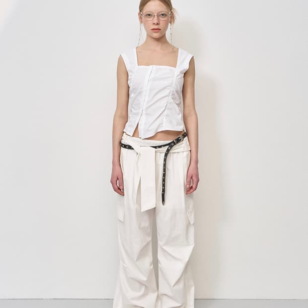 Lcdc tm KNOT-DETAIL WIDE TROUSERS