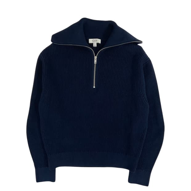 코스 하프집 니트S