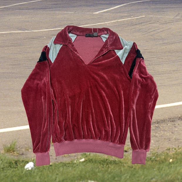 90s 빈티지 버건디 럭비셔츠