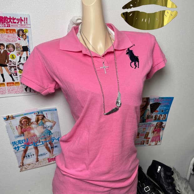 Polo 폴로 핑크 원피스 탑 카라티