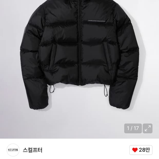 스컬프터 크롭 패딩 