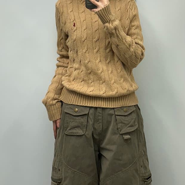 폴로 랄프로렌 신형 베이지 꽈배기 니트