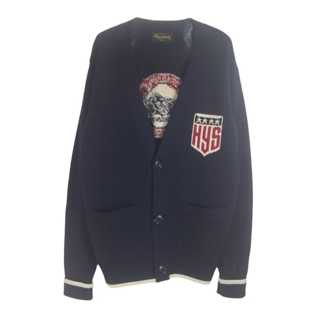 히스테릭글래머 로고 울 가디건