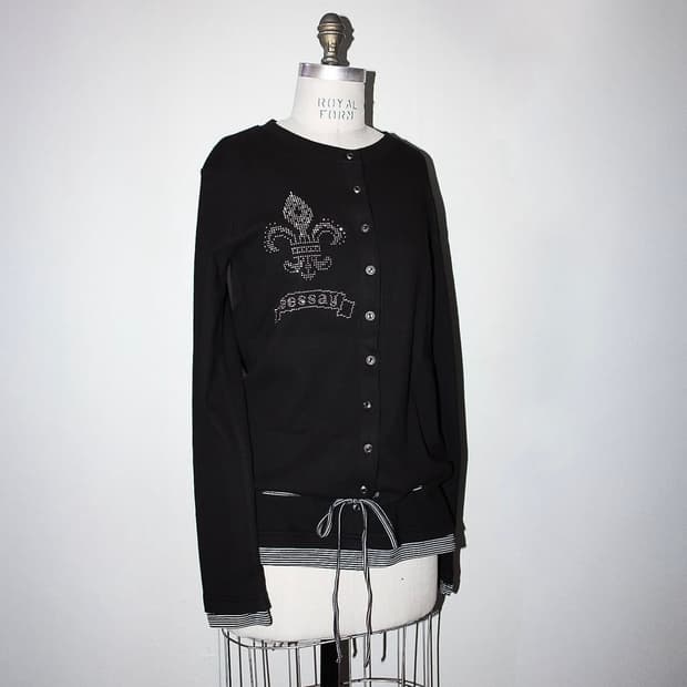 E.E RIBBON CARDIGAN BLACK
