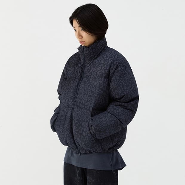 비바스튜디오 레오파드 덕다운 패딩 S