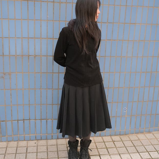 95aw Fur collar zip-up top