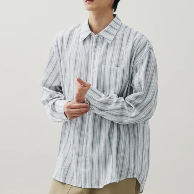 드로우핏 헤이지 펜슬 스트라이프 셔츠 L