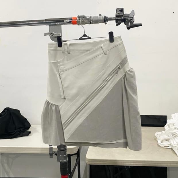 ODLYWORKSHOP Grey Asymmetric Wrap Skirt