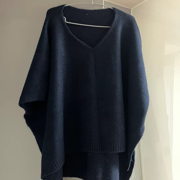 니트 판초 네이비