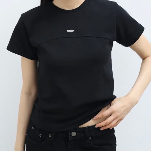 [새상품] 밀리언코르 헤븐 절개 반팔 티셔츠 블랙