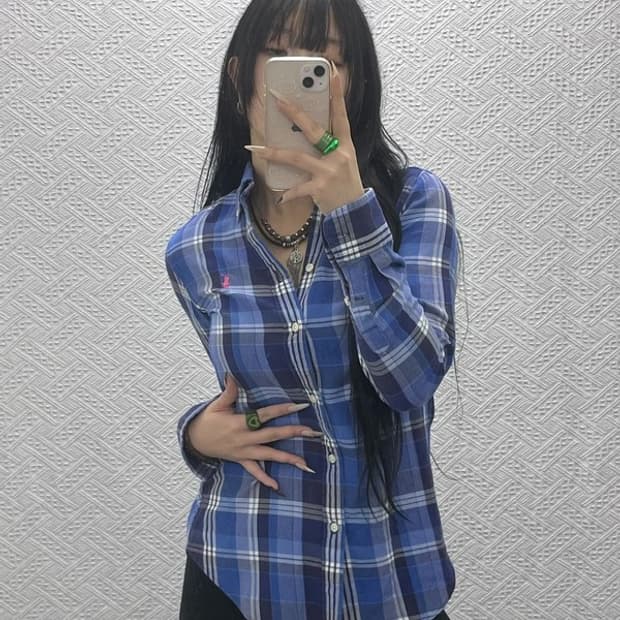 폴로 랄프로렌 빈티지 컨트리 핑크포니 체크 셔츠 2 C08411