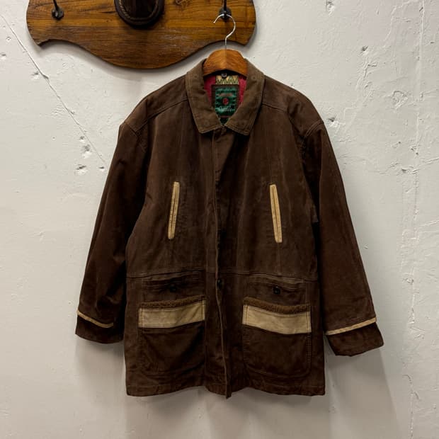 90s GELEONE Leather Hunting Jacket