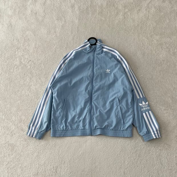 M 아디다스 락업 트랙탑 바람막이 자켓 95 스카이블루