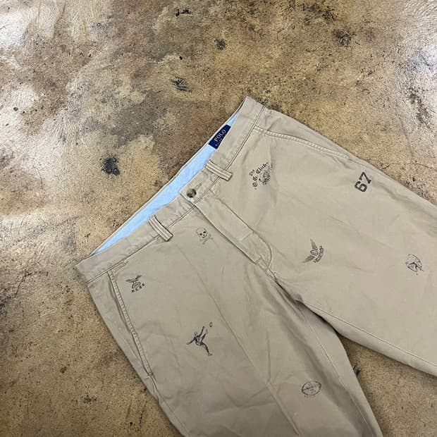 [정품] 폴로 랄프로렌 프린팅 치노 면바지 베이지 b14