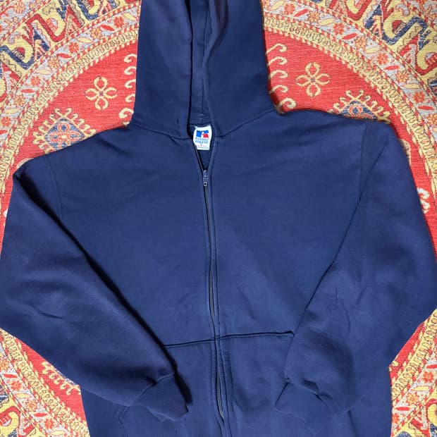 미제 러셀 빈티지 후드집업 네이비 L