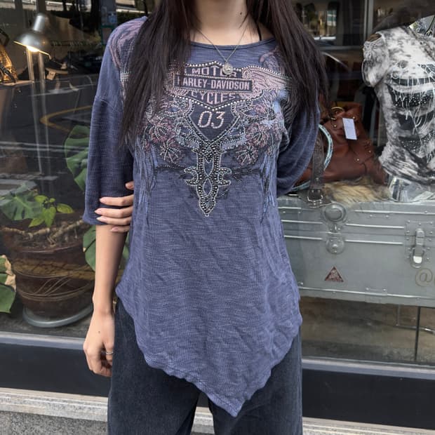 2019 할리데이비슨 블링 윙 튜닉 탑