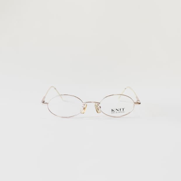 [픽키-591] (Small) 골드 오벌 안경테 샴페인 메탈 소형