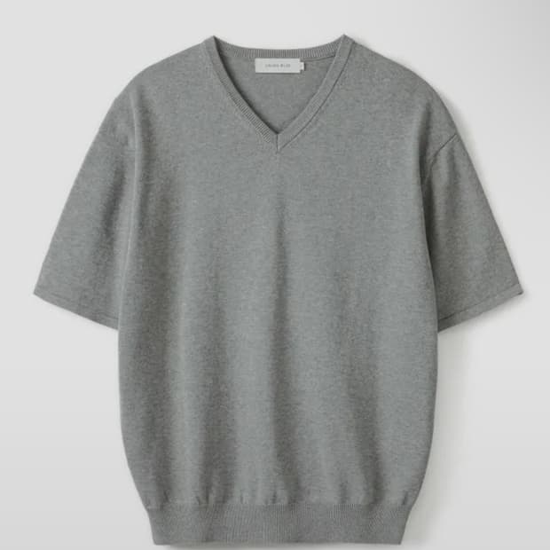[XL ]유니온블루 AMBIENT V-NECK HALF KNIT 그레이