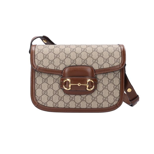 구찌 602204 홀스빗 1955 미디움 숄더백 레더 브라운