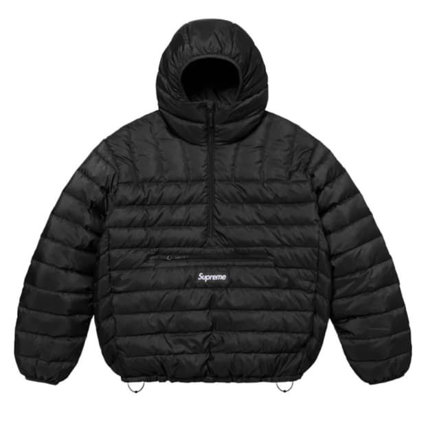 슈프림 마이크로 하프 집 후드 풀오버 L