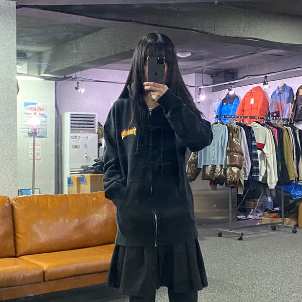 트레셔 빅플레임로고 후드집업  B4152