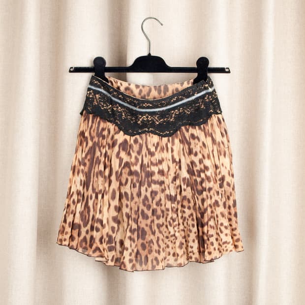 Lace Leopard Short Skirt
