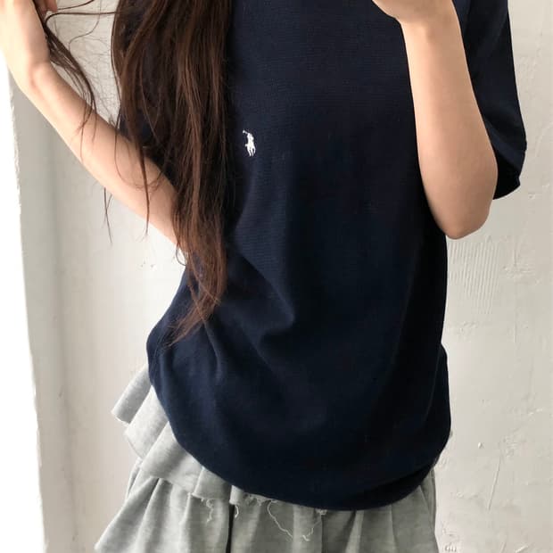 Polo 폴로 랄프로렌 신형 네이비컬러 와플 티셔츠