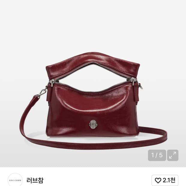 러브참 뮤에백 버건디 1회착