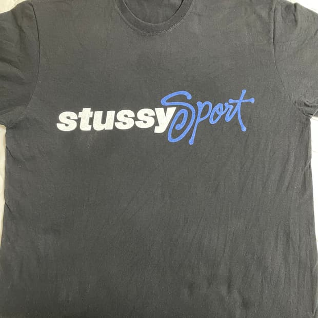 [L] 스투시 Sport 블랙 반팔 티셔츠 새상품