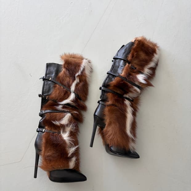 빈티지 퍼 부츠