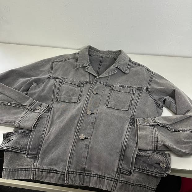 L 일꼬르소 빈티지그레이 투포켓 데님자켓 청자켓