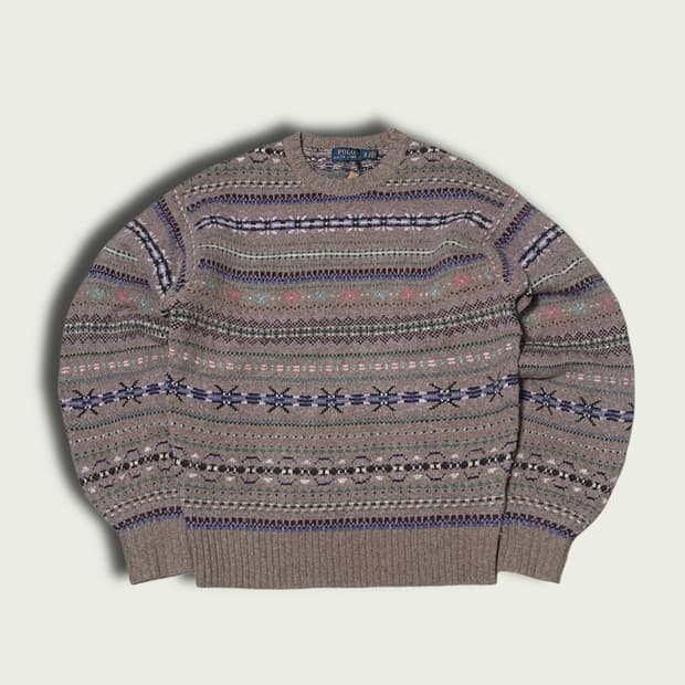 폴로 울 캐시 페어아일 니트