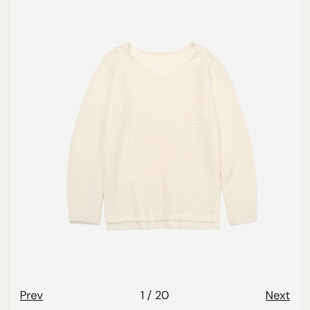 이어닝 FRONTBACK LOOSE NECK KNIT, MILK