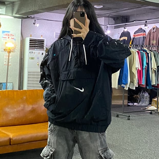 나이키 스우시 우븐 반집업 아노락 자켓 B5302