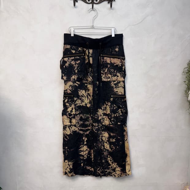 GOA black tie dye zipper pocket cargo sk