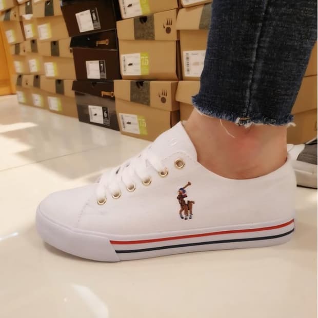 [240]폴로랄프로렌 화이트 캔버스 스니커즈
