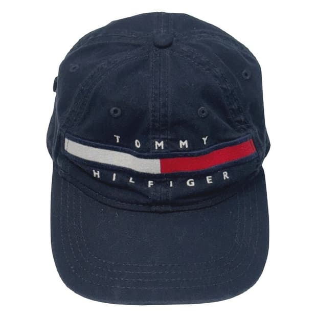 TOMMY HILFIGER 자수 로고 볼캡 네이비