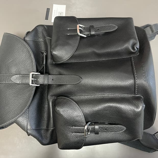 COACH 코치 가죽 워너 백팩 블랙