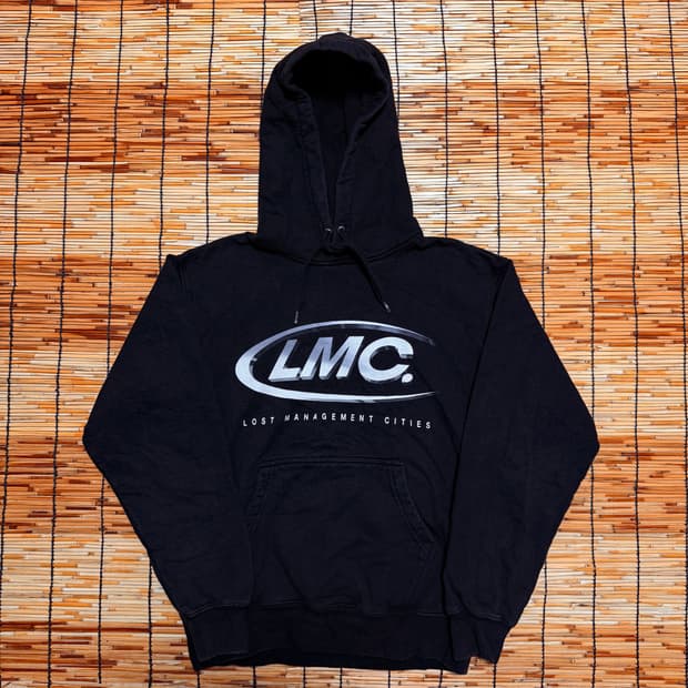 LMC 블랙 스펠아웃 로고 후드티 s
