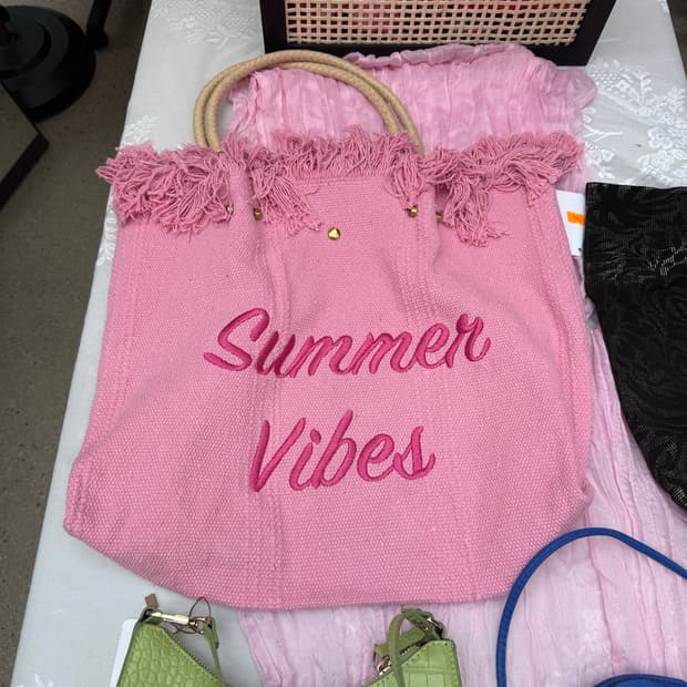 Summer pink tote bag