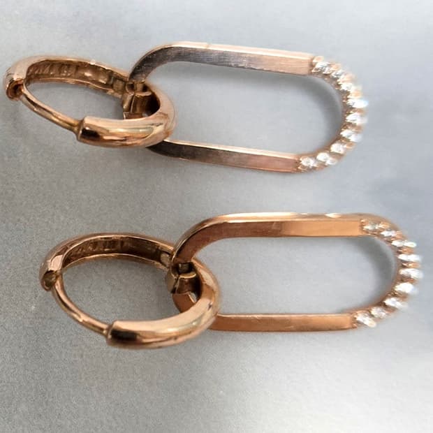 금값처분) 14k 로즈골드 클립 귀걸이 