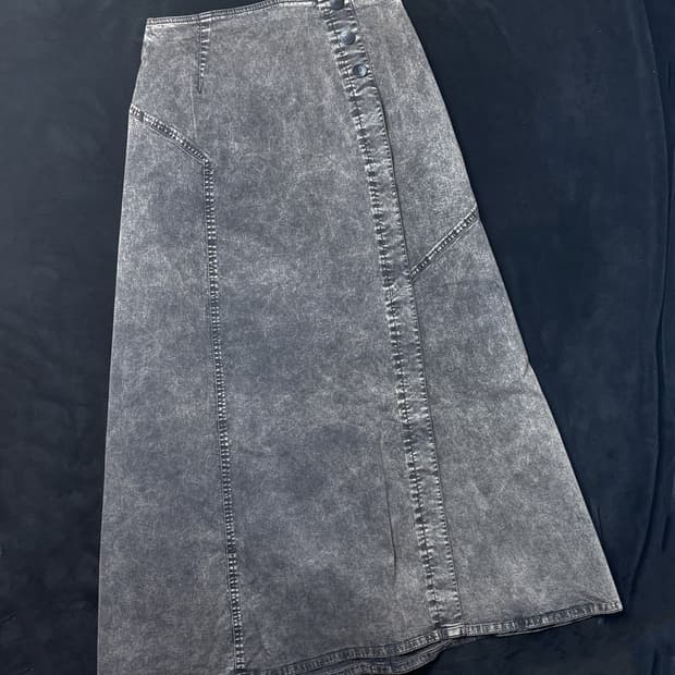 일본빈티지 스톤 데님 롱스커트