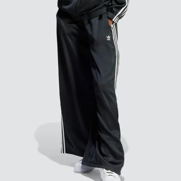 새틴 와이드 레그 트랙팬츠 