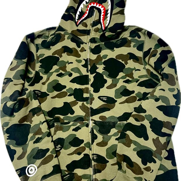 베이프 카모 샤크 후드집업 녹계