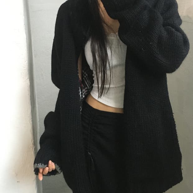 Burberry 버버리 블랙라벨 퍼카라 니트 자켓